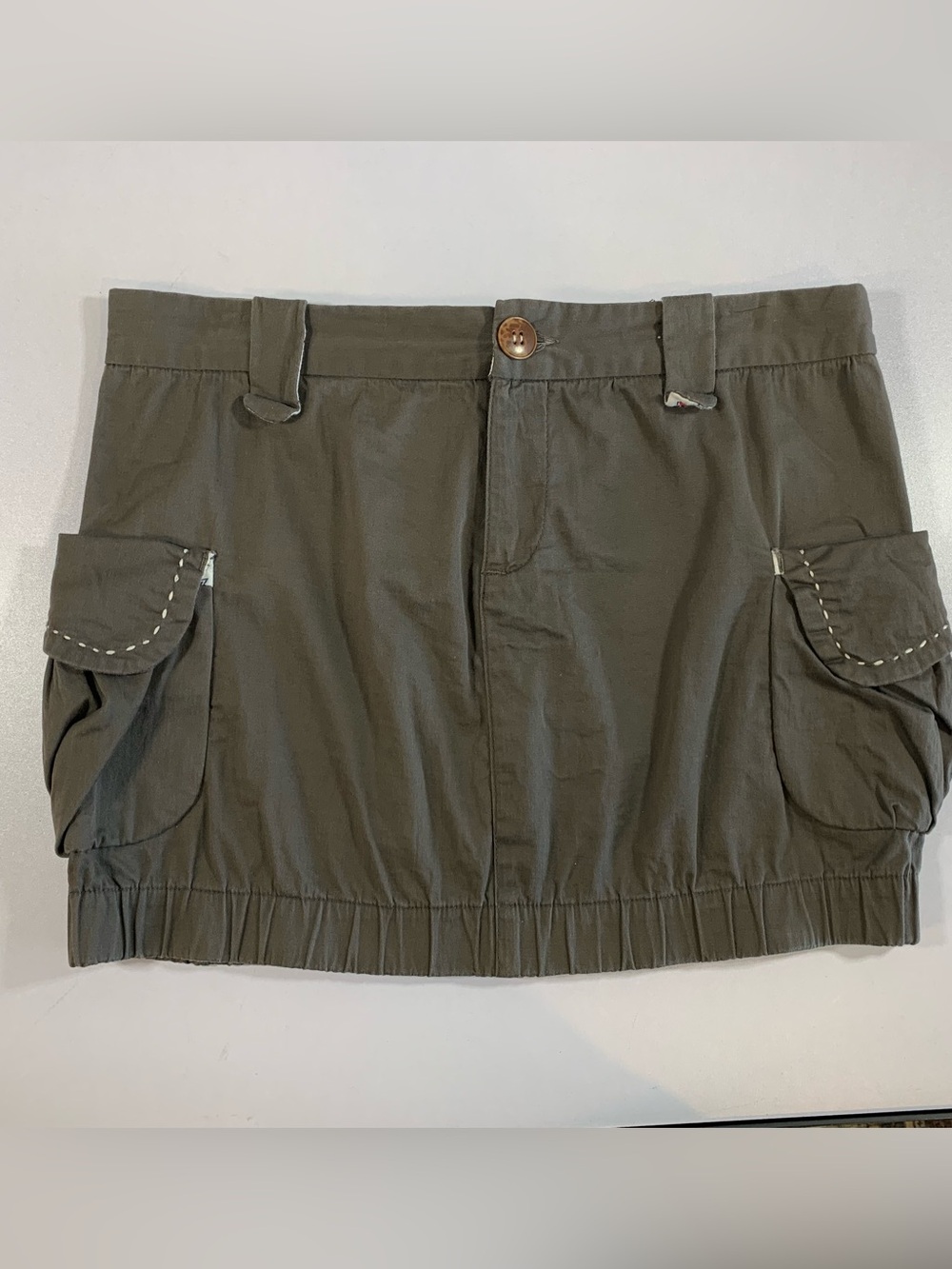 Y2K Cargo Mini Skirt Brown Low Rise Pockets Utility Gorpcore 2000s Grunge Bratz